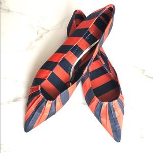 Zara Striped Pointed Flats